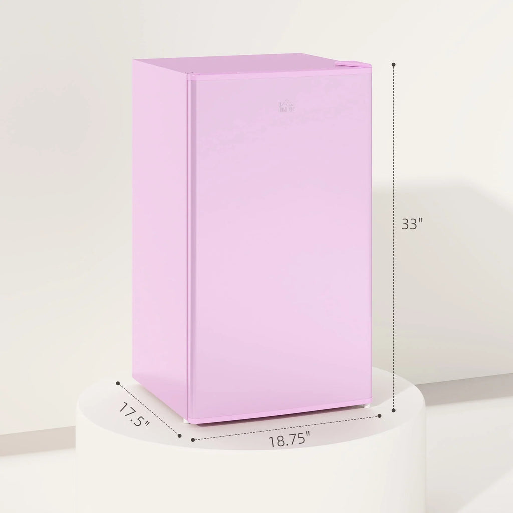Mini frigorifero HOMCOM da 3,2 piedi cubi con congelatore, frigorifero compatto a una porta con termostato regolabile per camera da letto