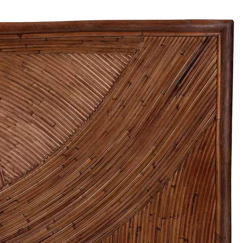 bali & pari Elettra vrijstaand hoofdbord van rotan voor kingsize bed: handgemaakt, geen montage, bohemien ontwerp