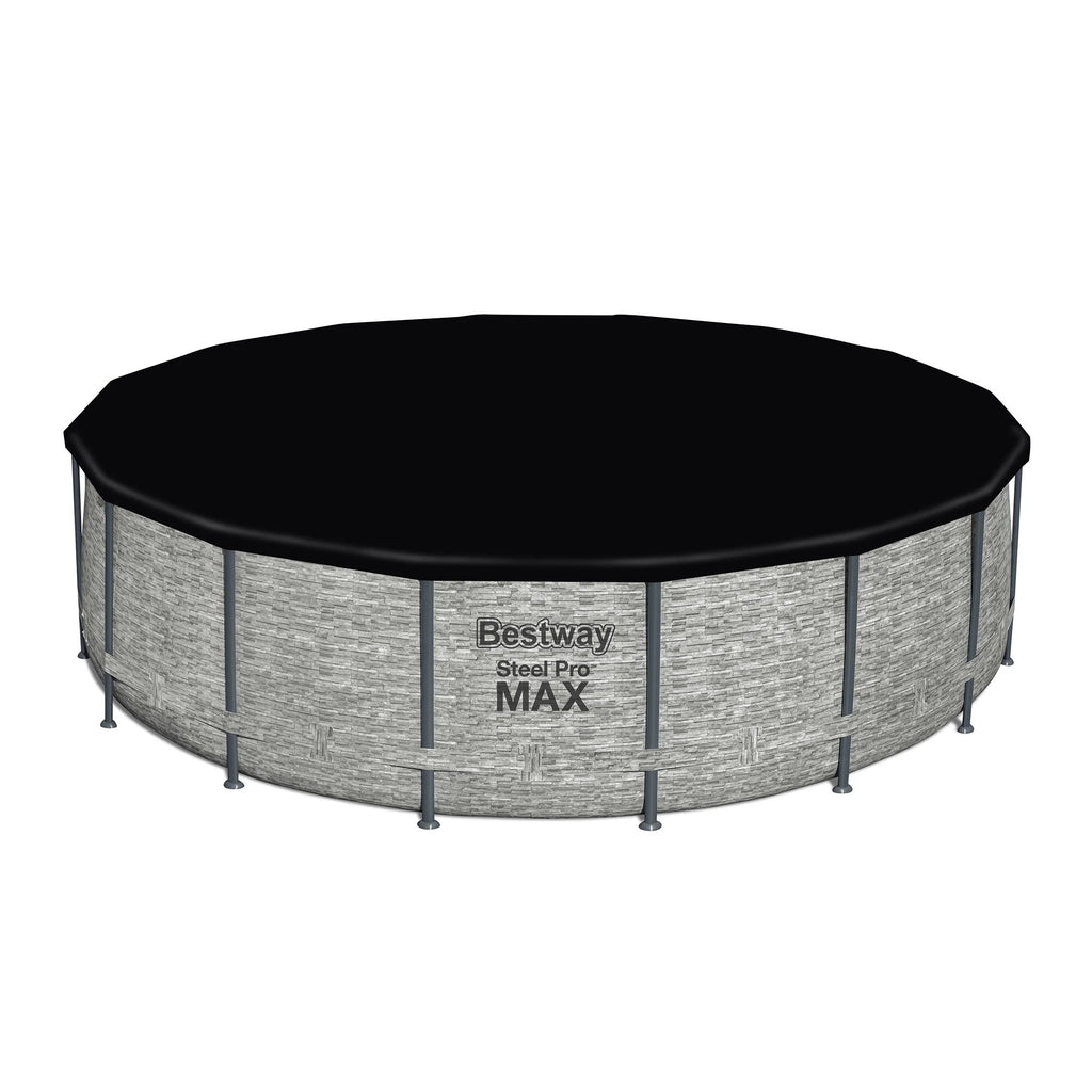 Piscina Fuori Terra Rotonda Bestway Steel Pro MAX con Pompa e Copertura