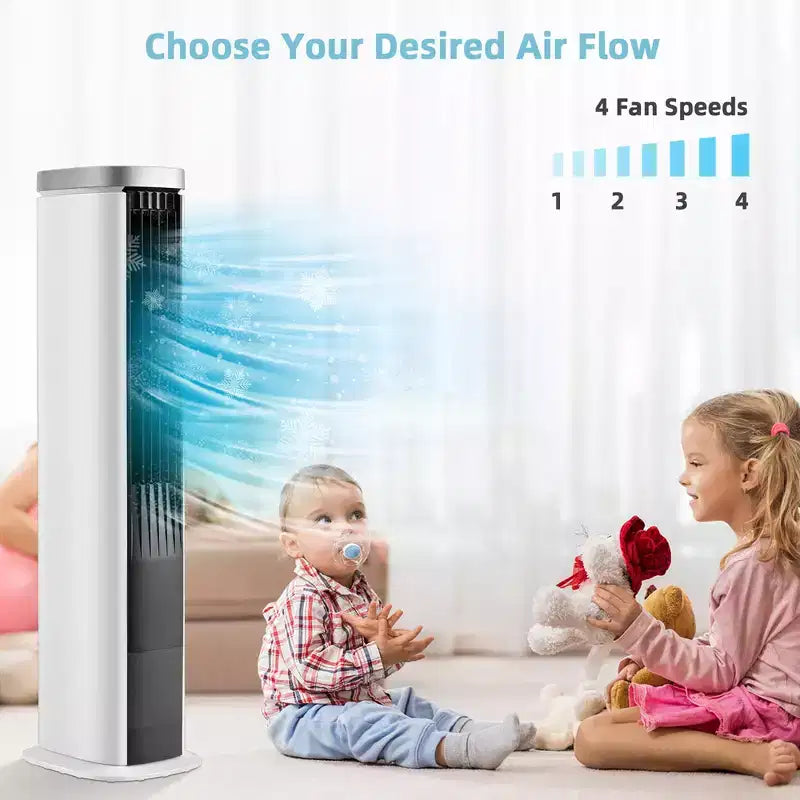 Costway 3-in-1 draagbare verdampingsluchtkoeler, 40' bladloze verkoelingstorenventilator met timer
