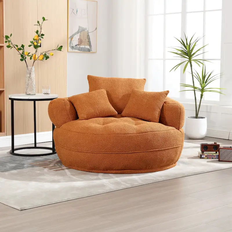 Poltrona rotonda Lazy Sofa - Bianco/Blu/Grigio/Giallo/Arancione/Rosa acceso/Blu navy/Verde, posto singolo e doppio