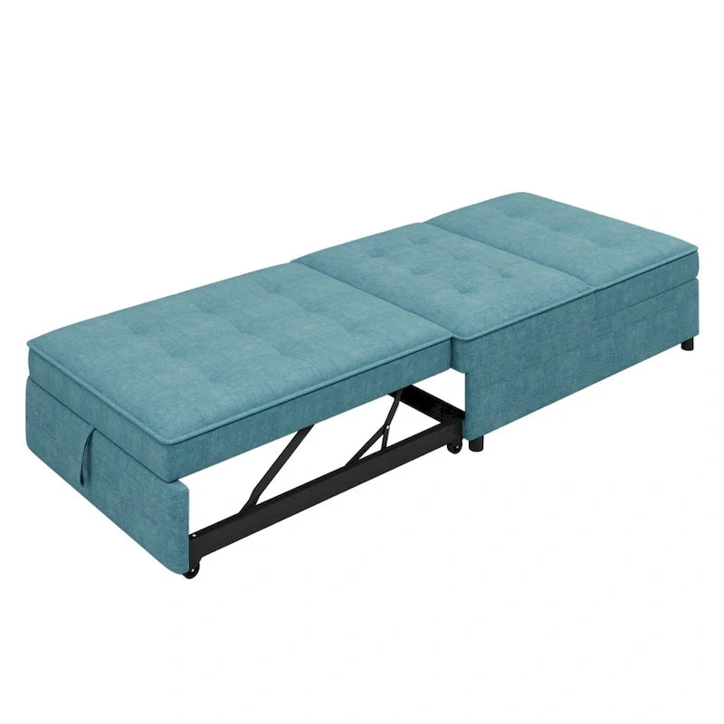 Divano letto a 3 posti in lino da 72,5 pollici 4 in 1 con schienale regolabile su 5 livelli e tasca portaoggetti