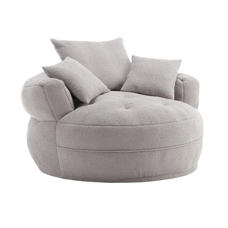 Poltrona rotonda Lazy Sofa - Bianco/Blu/Grigio/Giallo/Arancione/Rosa acceso/Blu navy/Verde, posto singolo e doppio