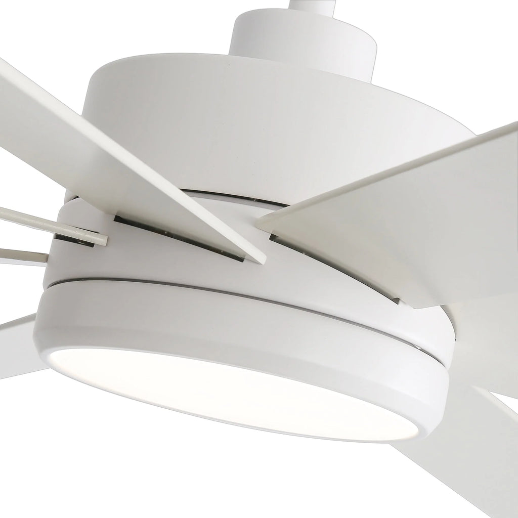 Ventilatore da soffitto nero da 65 pollici con 8 pale, LED, luce e telecomando
