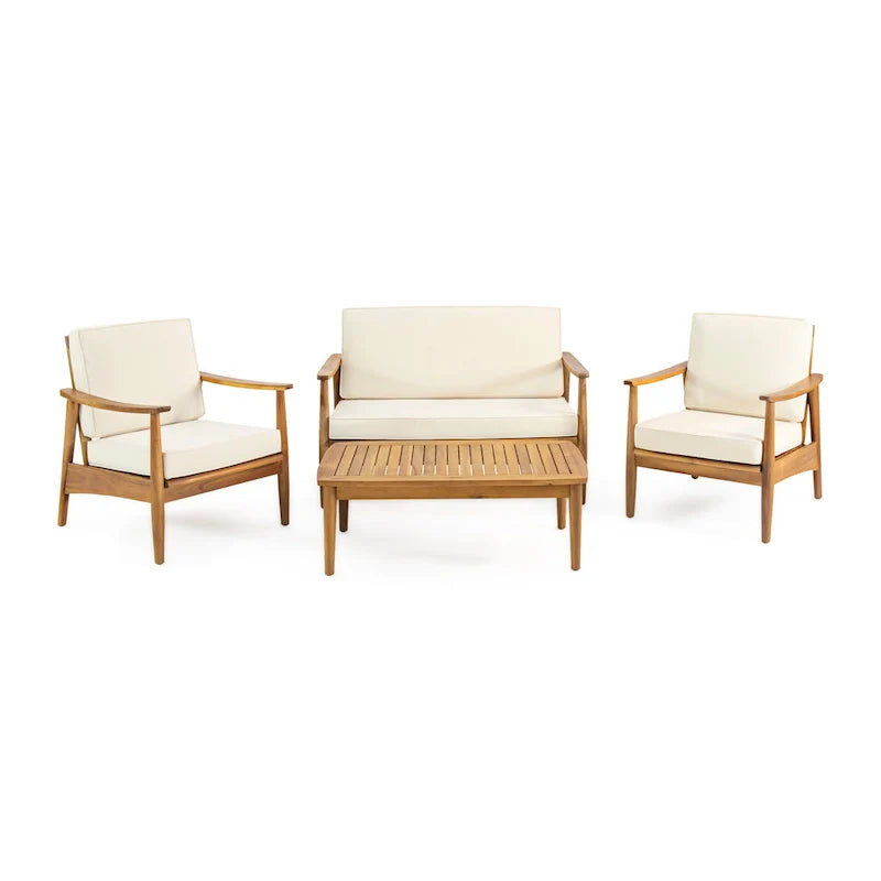 Set da conversazione da esterno Willowbrook in legno di acacia per 4 persone, di Christopher Knight Home