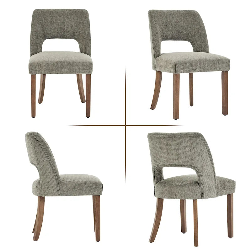 Set di 4 sedie da pranzo imbottite in tessuto
