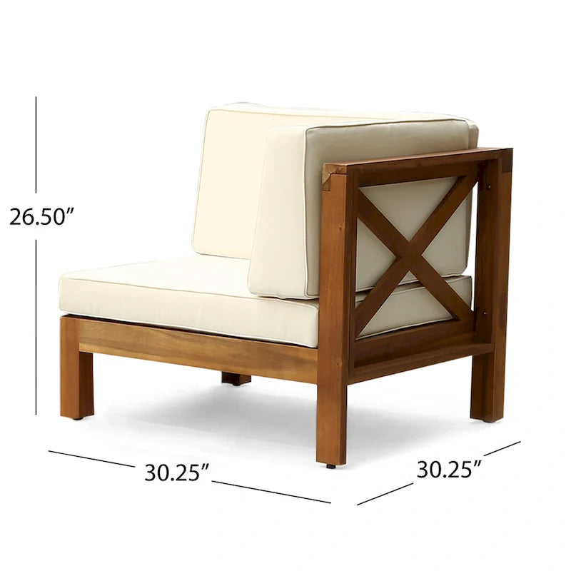 Set da conversazione da esterno Brava in legno di acacia, 6 pezzi, di Christopher Knight Home