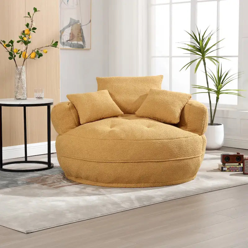 Poltrona rotonda Lazy Sofa - Bianco/Blu/Grigio/Giallo/Arancione/Rosa acceso/Blu navy/Verde, posto singolo e doppio