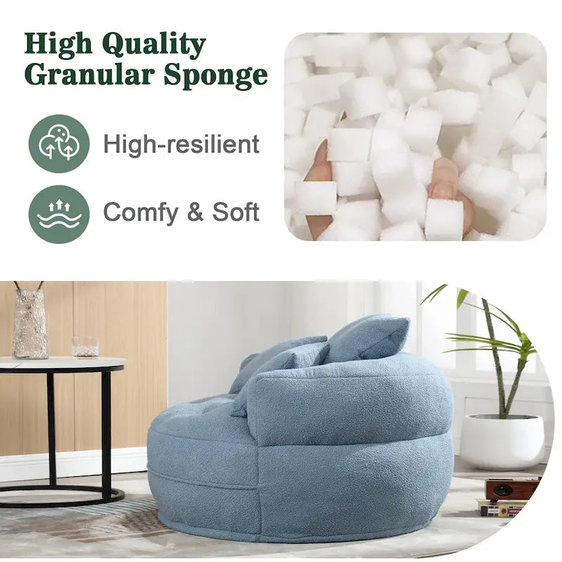 Poltrona rotonda Lazy Sofa - Bianco/Blu/Grigio/Giallo/Arancione/Rosa acceso/Blu navy/Verde, posto singolo e doppio