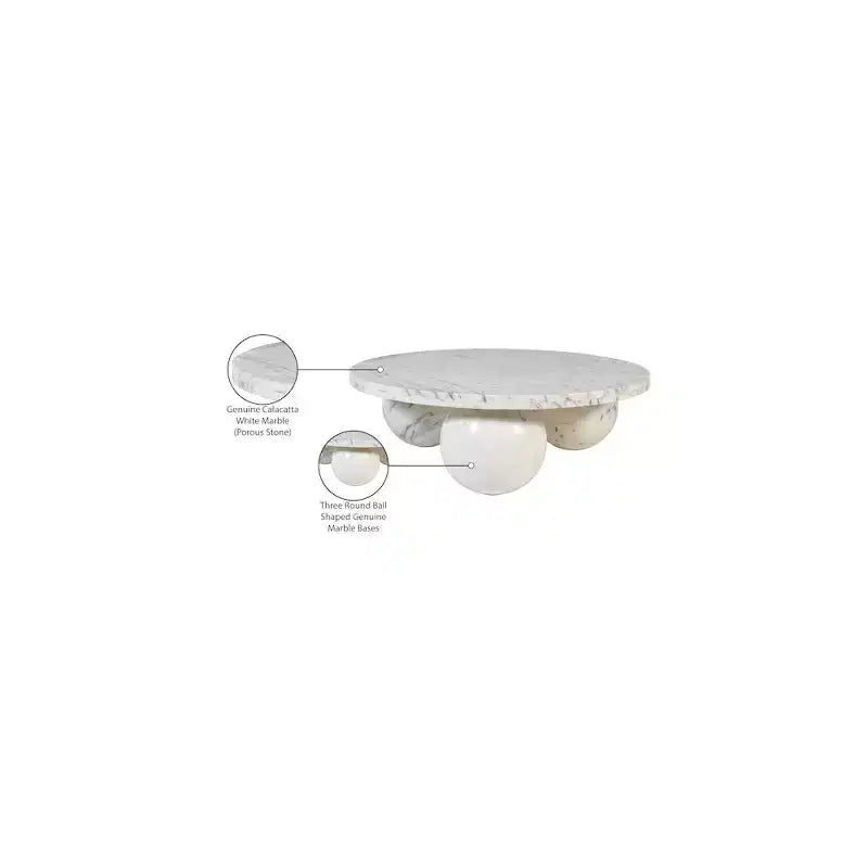 Tavolino rotondo in marmo con gambe a sfera, multicolore, 4 posti