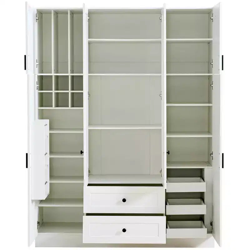 Dispensa da cucina indipendente Whisen alta 71', grande mobile contenitore per sala da pranzo con credenza e buffet a 6 ante, ripiani regolabili