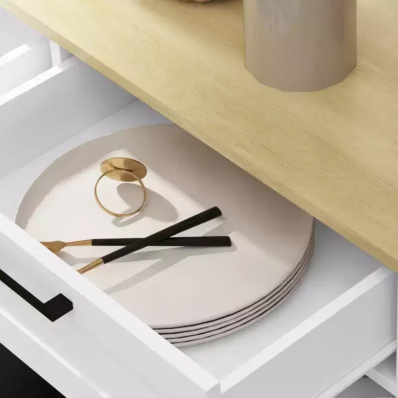 Mobiletto portarifiuti a scomparsa HOMCOM con cassetti, mobiletto da cucina in stile rustico con pattumiera nascosta