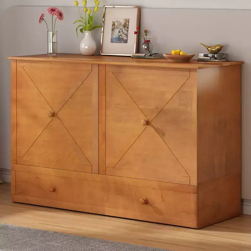 Lit escamotable queen Mjkone, lit armoire cubique avec station de recharge et espace de rangement