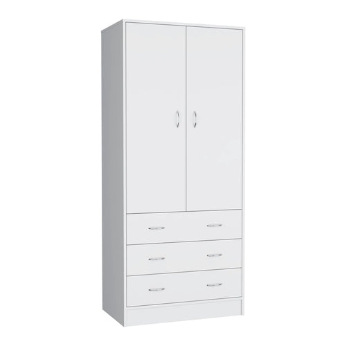 19 moderne kledingkast met twee deuren, 3 laden en 1 kledingroede voor de slaapkamer