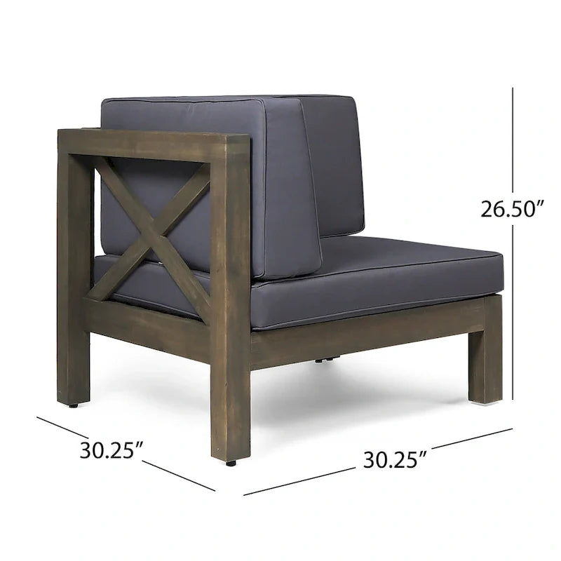 Set da conversazione da esterno Brava in legno di acacia, 6 pezzi, di Christopher Knight Home
