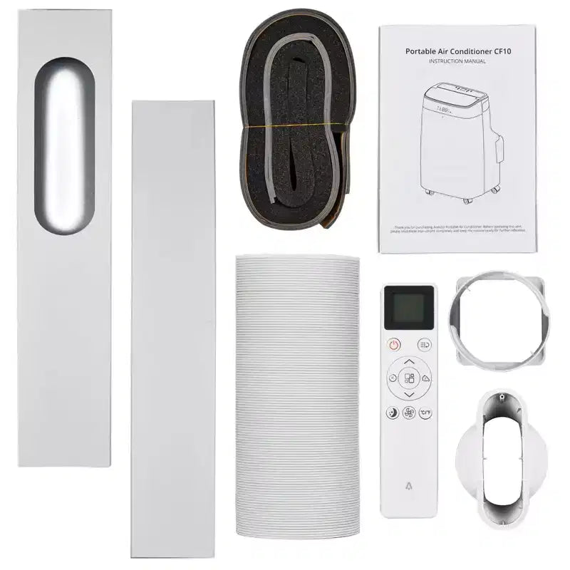 Condizionatore portatile da 10000 BTU, climatizzatore domestico con telecomando per ambienti fino a 42 mq, funzioni 3-in-1/timer 24 ore/ruote piroettanti
