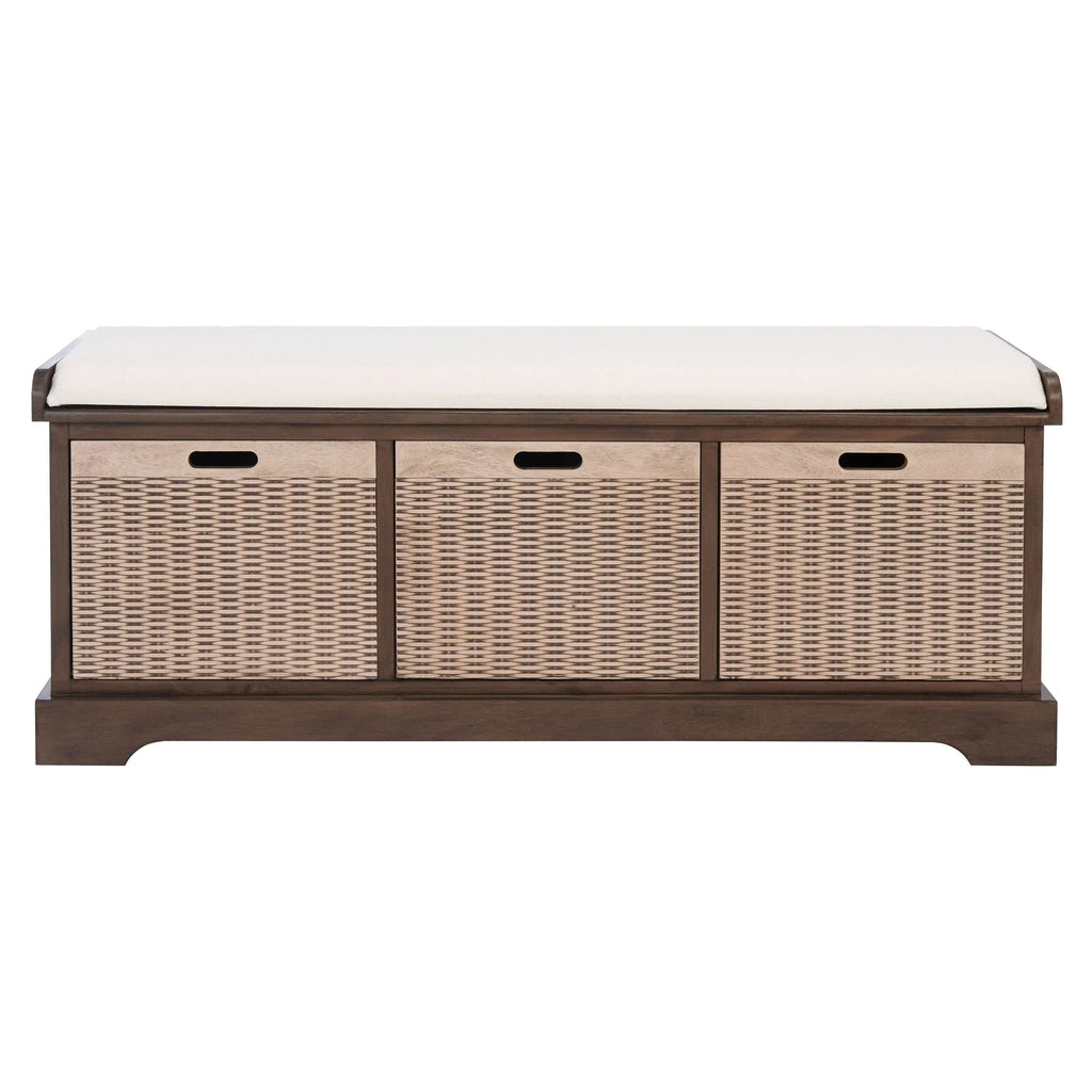 Bank tal-ħażna SAFAVIEH Fiorello bi 3 kxaxen u kuxxin - 47.3 W x 15 L x 19 H - 47Wx15Dx19H