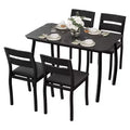 Set da cucina composto da tavolo e sedie con struttura in metallo, 5 pezzi, con design smussato
