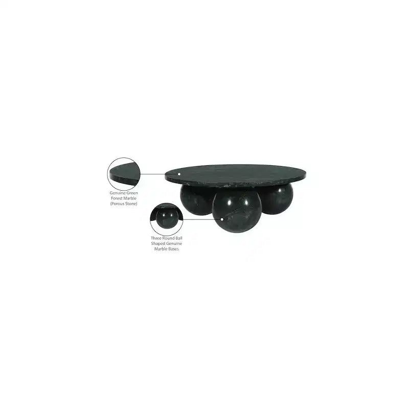 Tavolino rotondo in marmo con gambe a sfera, multicolore, 4 posti