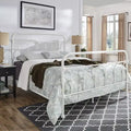 Caledonia Metallbett mit Knotenmuster in Queensize – Antikweiß – iNSPIRE Q