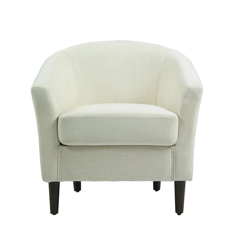 Set di 2 poltrone d'accento moderne in lino, a forma di botte, poltrone club