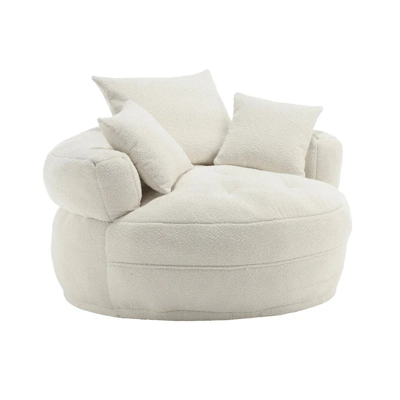 Poltrona rotonda Lazy Sofa - Bianco/Blu/Grigio/Giallo/Arancione/Rosa acceso/Blu navy/Verde, posto singolo e doppio