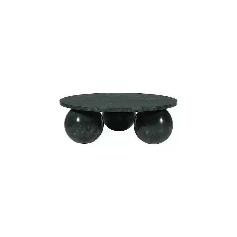 Tavolino rotondo in marmo con gambe a sfera, multicolore, 4 posti