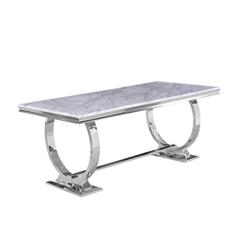 Mejda moderna tal-kamra tal-ikel b’bażi f’forma ta’ U tal-metall tal-istainless steel