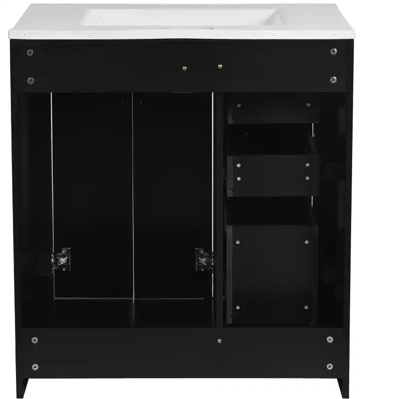 Mobile da bagno da 30" con lavabo singolo, armadietto e 3 cassetti – Nero / Blu / Verde / Indaco / Bianco