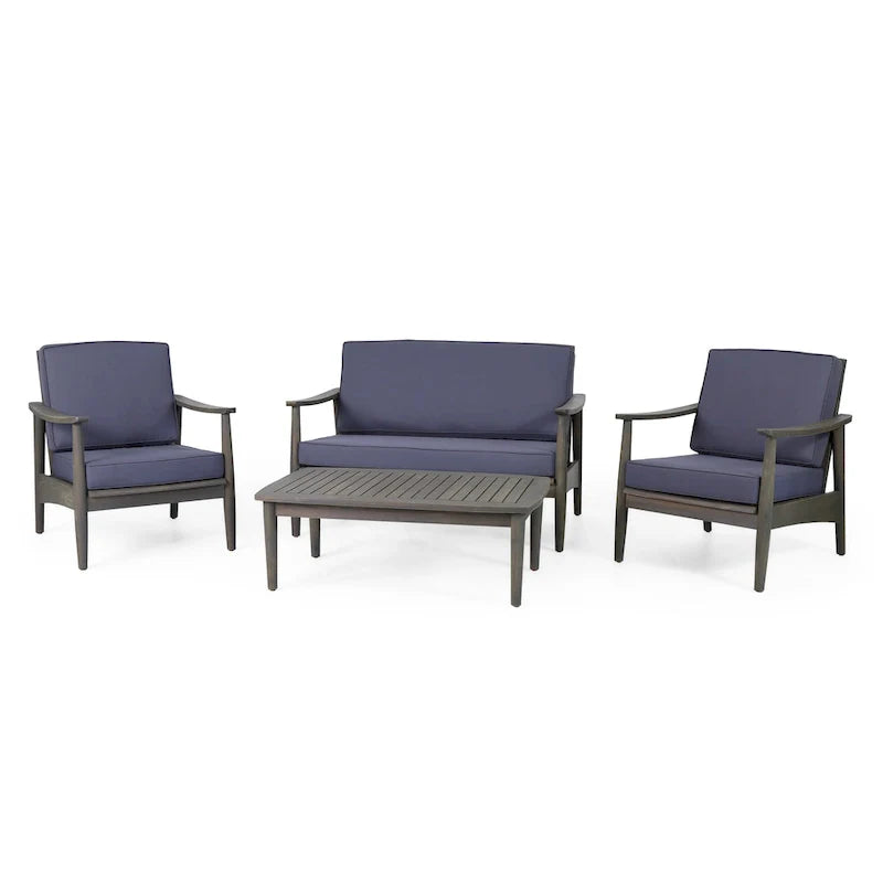 Set da conversazione da esterno Willowbrook in legno di acacia per 4 persone, di Christopher Knight Home