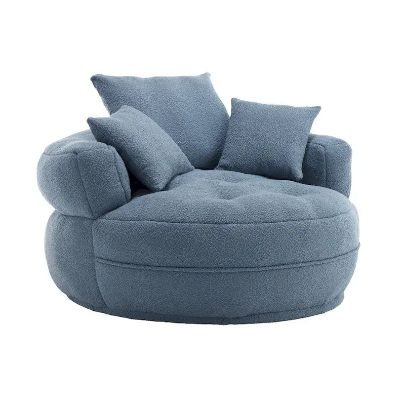 Poltrona rotonda Lazy Sofa - Bianco/Blu/Grigio/Giallo/Arancione/Rosa acceso/Blu navy/Verde, posto singolo e doppio