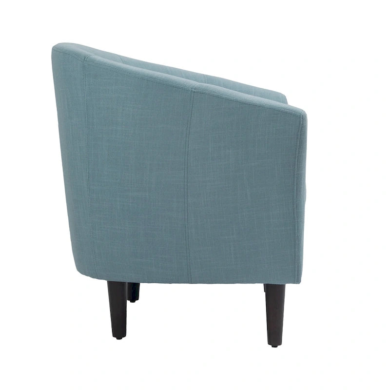 Set di 2 poltrone d'accento moderne in lino, a forma di botte, poltrone club