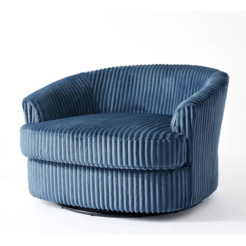 Pultruna Barrel li Tdur, Oversized 43 W, b’Corduroy Plush u Armrests Imdaħħlin