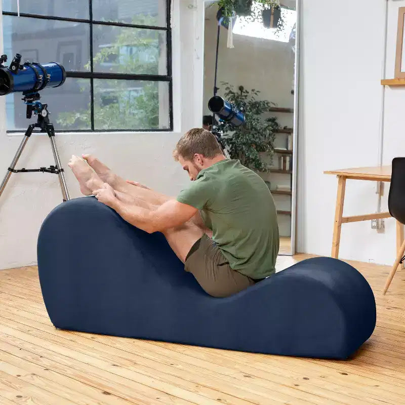 Chaise longue Avana Sleek per yoga - Prodotta negli USA - Ideale per stretching, relax, esercizio e altro, 60D x 18W x 26H pollici, grigio chiaro