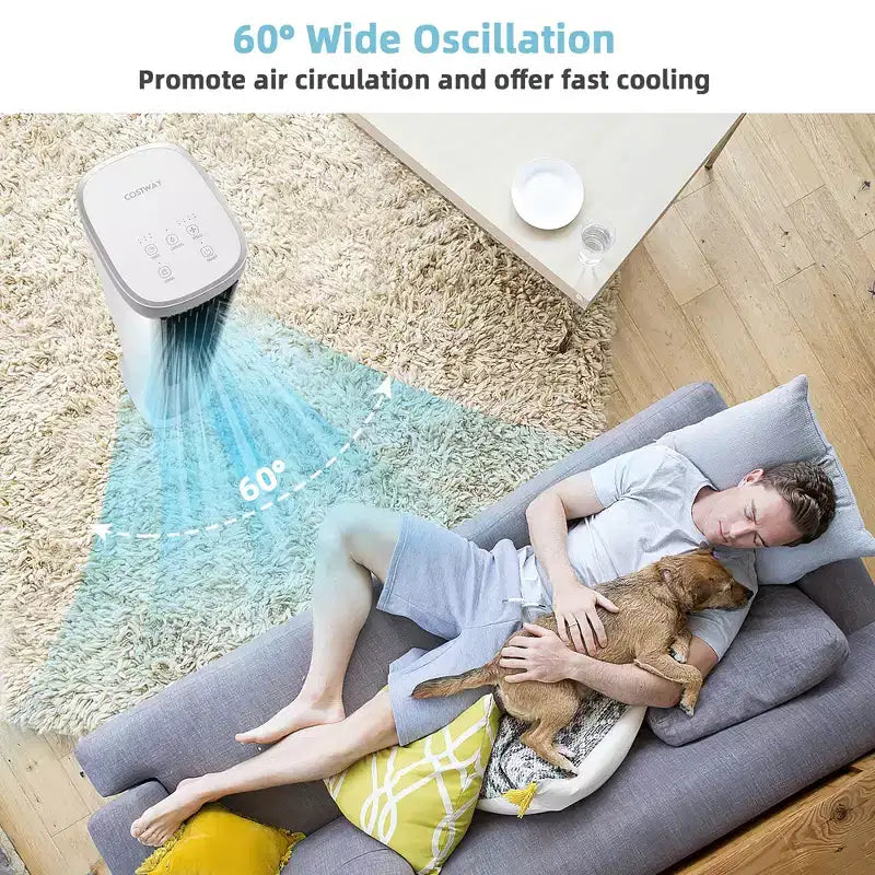 Costway 3-in-1 draagbare verdampingsluchtkoeler, 40' bladloze verkoelingstorenventilator met timer