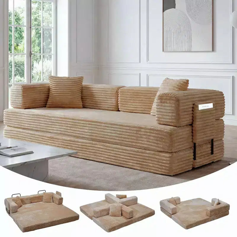 Divano letto convertibile 5 in 1 da 80,7" in velluto a coste, 544 kg, nessun montaggio richiesto