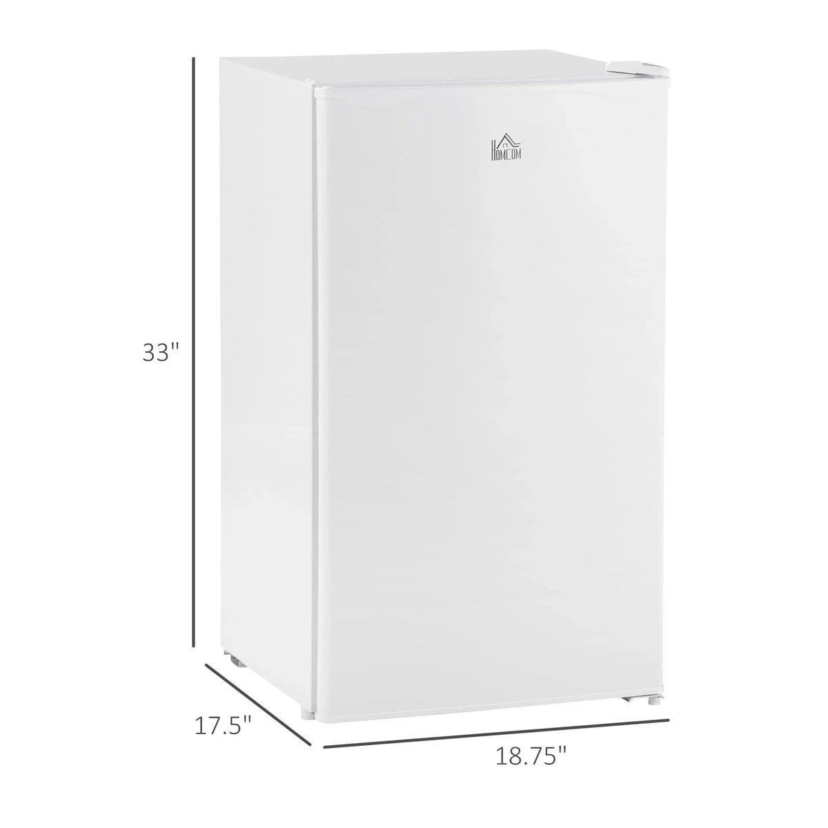 Mini frigorifero HOMCOM da 3,2 piedi cubi con congelatore, frigorifero compatto a una porta con termostato regolabile per camera da letto