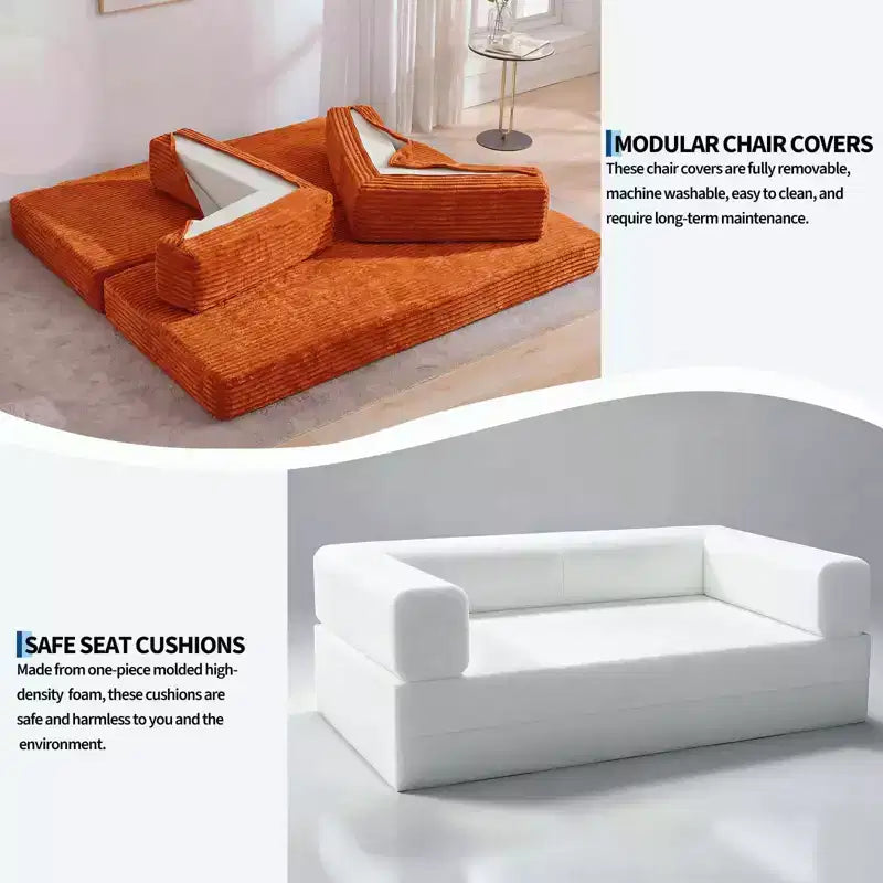 Divano letto convertibile 5 in 1 da 80,7" in velluto a coste, 544 kg, nessun montaggio richiesto