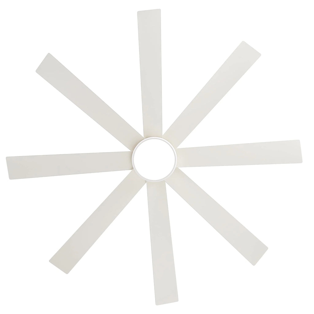 Ventilatore da soffitto nero da 65 pollici con 8 pale, LED, luce e telecomando