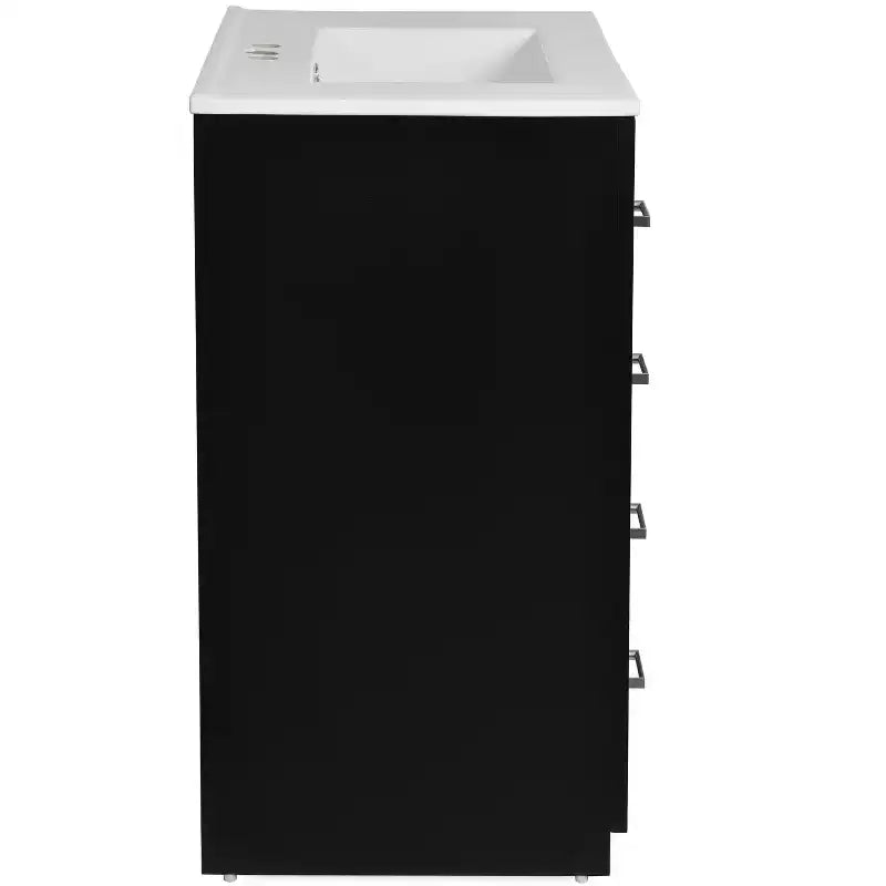 Mobile da bagno da 30" con lavabo singolo, armadietto e 3 cassetti – Nero / Blu / Verde / Indaco / Bianco